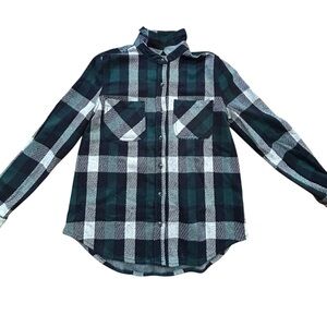 Plaid Button Down Shirt - Green and Black